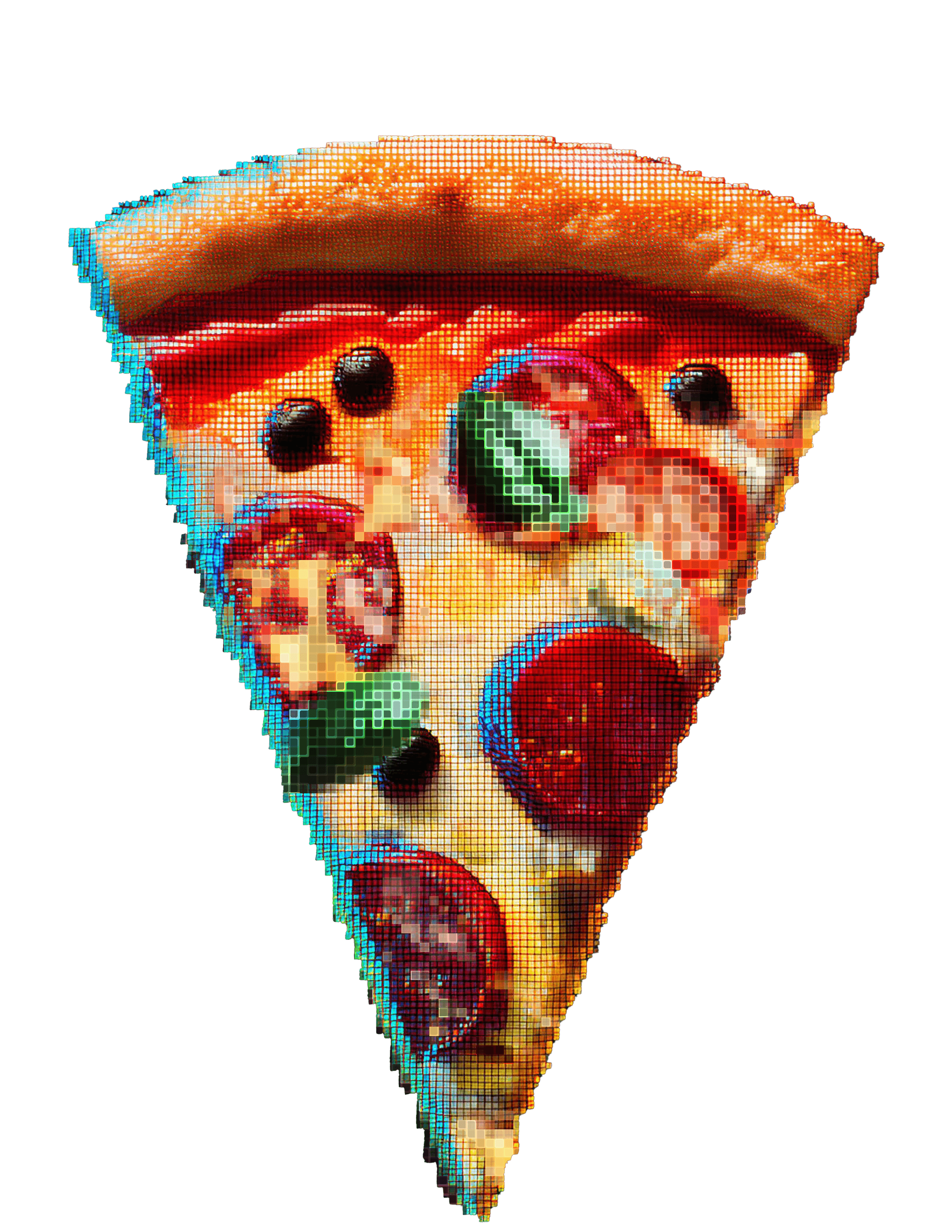 Pixelated pizza slice